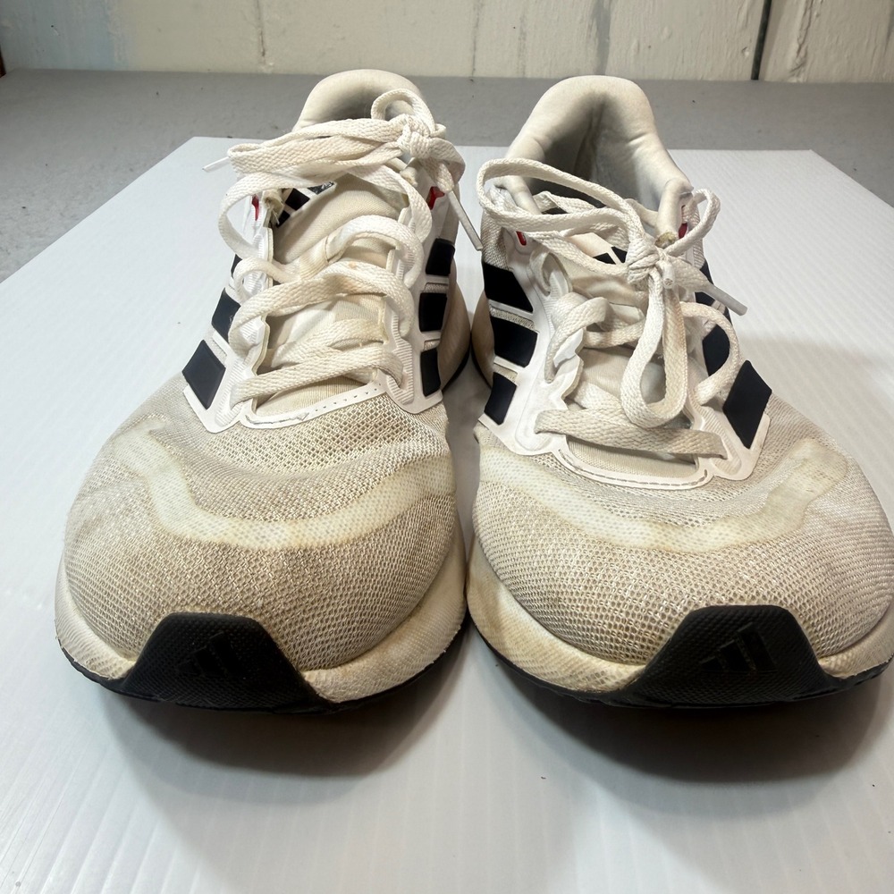 Adidas Running Shoes Mens 10 White Black Red Cloudfoam Mesh Athletic Sneaker